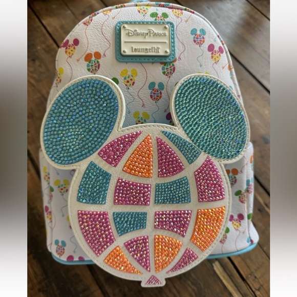 Disney 50th Anniversary Retro Vault Balloons Loungefly Handcrafted Bedazzled - Picture 2 of 5